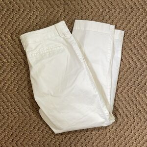 Everlane - High Waist Button Wide Legged Straight - White - Size 10